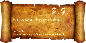 Patzauer Franciska névjegykártya
